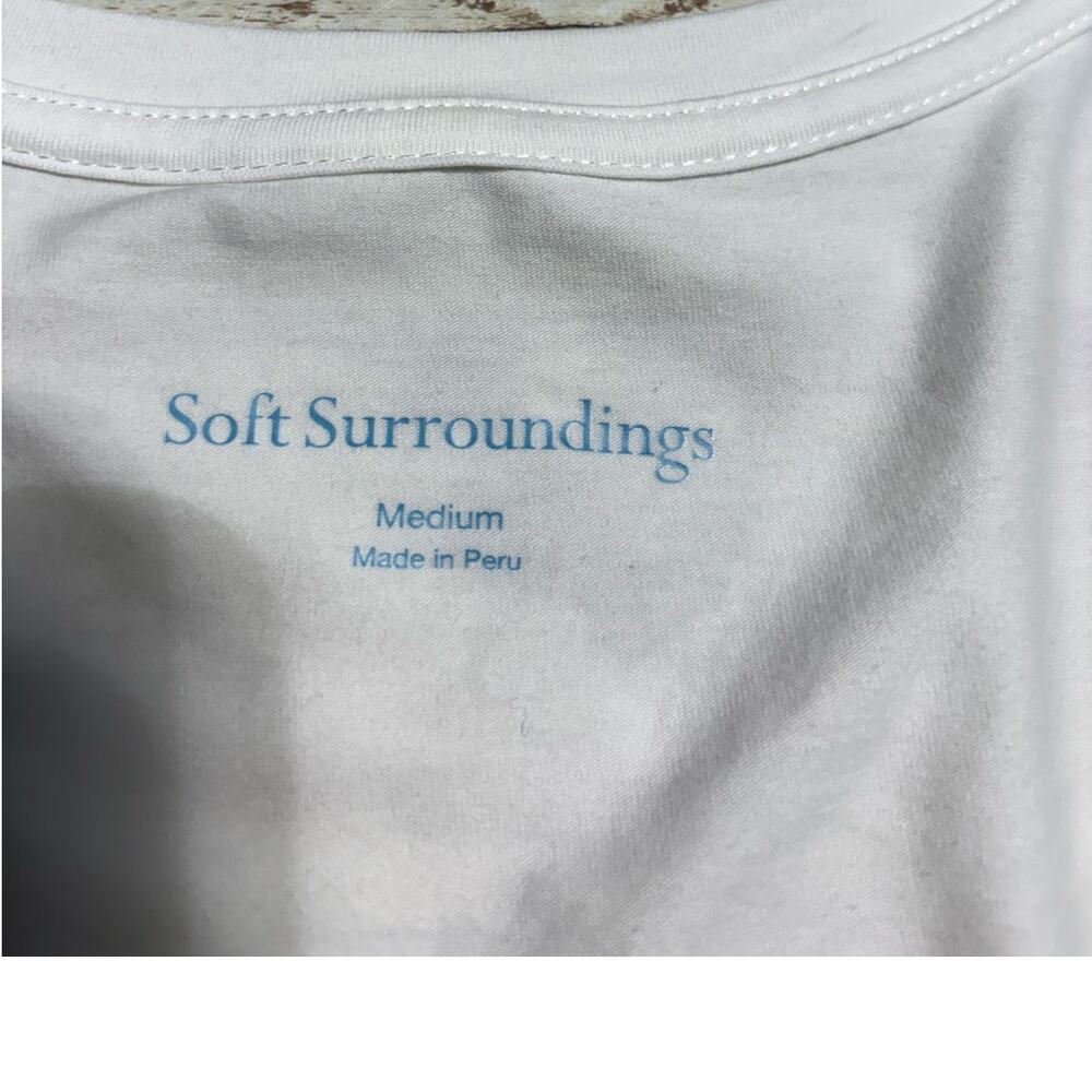 Soft Surroundings V-Neck White Basic Pima Cotton … - image 4